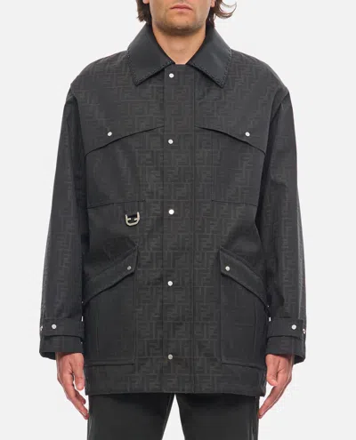 FENDI FENDI MEN BLOUSON COATED CANVAS LOGO