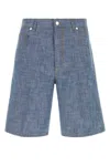 Fendi Blue Solid Shorts In Blue