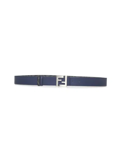 Fendi Men Blue Squared Ff Reversible Belt
