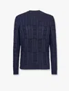 Fendi Men Braided Wool Sweater With Ff Details In Blue