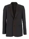 Fendi Men Brown Single-breasted Jacket With Notched Revers In Wool Blend Man In Blue