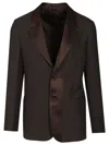 Fendi Men Brown Wool Crepe Blazer In Brown