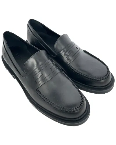 Pre-owned Fendi Men's Calfskin Leather Frame Slip-on Loafer (authentic Pre-loved)
