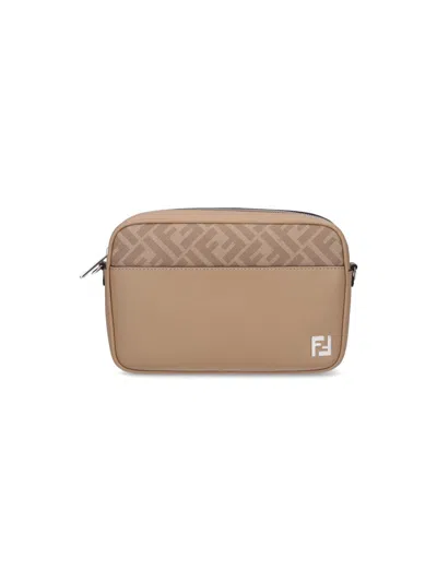 Fendi Squared Ff Camera Case In Sand