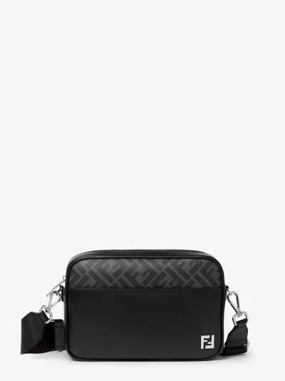 Fendi Men Camera Case Squared Ff Crossbody Bag In Black