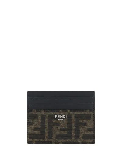 Fendi Men Card Holder In Brown