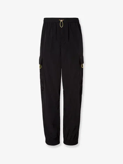 Fendi Men Cargo Nylon Trousers In Black
