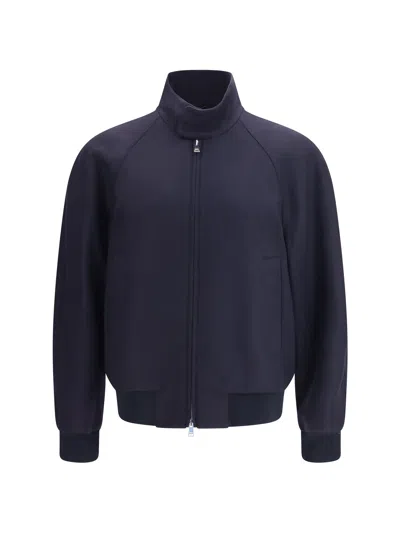 Fendi Men Cashmere Bomber Jacket In Blue