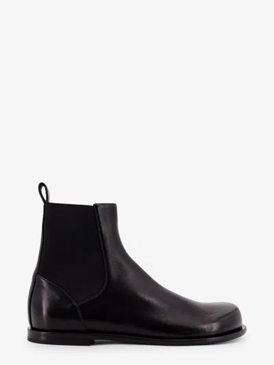 FENDI FENDI MEN CHELSEA SQUARED FF LEATHER BOOTS