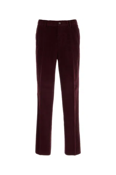 Fendi Men's Corduroy Pant In Burgundy