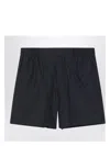 Fendi Black Cotton Bermuda Shorts Men In Black