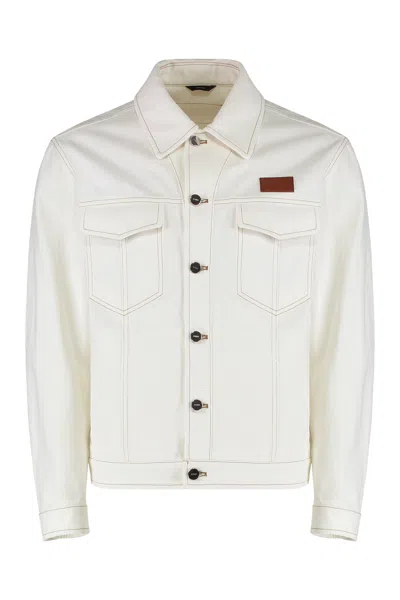 Fendi Denim Jacket In White