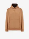Fendi Men Cotton Hooded Sweatshirt In Brown