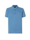 Fendi Logo Plaque Short Sleeved Polo Shirt In Blue