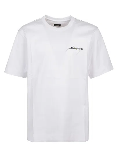 Fendi Men Cotton T-shirt In White