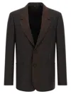 Fendi Men Brown Single-breasted Jacket With Notched Revers In Wool Blend Man In Brown