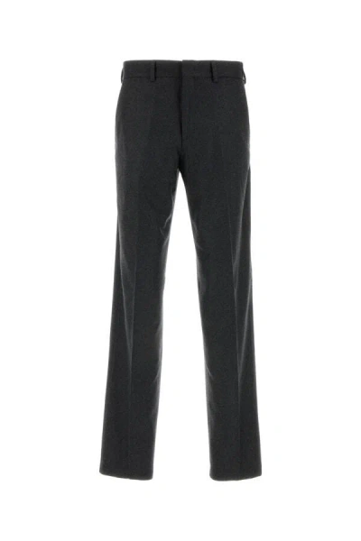 FENDI FENDI MEN DARK GREY STRETCH CASHMERE PANT