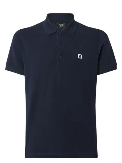 FENDI MEN'S DARK PIQUET POLO SHIRT