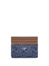Fendi Denim Card Holder In Blue