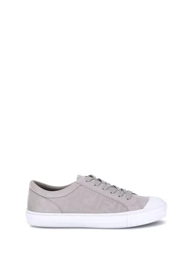 Fendi Men Domino Sneakers In Gray
