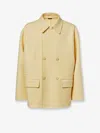 Fendi Wool Double-breasted Pea Coat Clothing In Yellow
