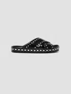Fendi Stud-embellished Crossover-strap Sandals In Black