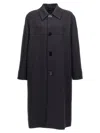 Fendi Charcoal Wool Blend Coat In Multi