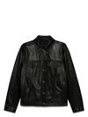 Fendi Men's Embossed Ff Patch Nappa Leather Blouson Jacket In Black