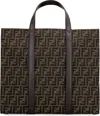 Fendi Recycled Ff Jacquard Fabric Tote Bag In Brown