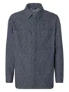 Fendi Giubbino In Denim Ricamato Uomo In Blue