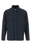 Fendi Giubbino In Denim Ricamato Uomo In Blue