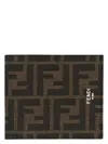 Fendi Bi-fold Wallet Jacquard Accessories In Brown