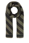 Fendi Men Embroidered Wool And Linen Scarf In Brown