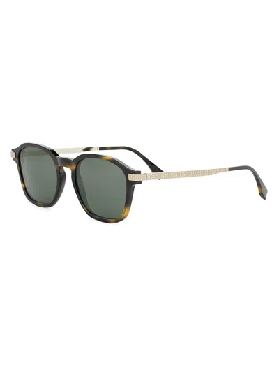 Fendi Men's Essential 52mm Geometric Sunglasses In Green