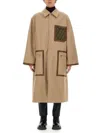 Fendi Logo Monogram Reversible Trench Coat In Cream
