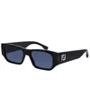 Fendi Ff Squared 54mm Rectangular Sunglasses In Black