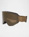 Fendi Ski Goggles In Shiny Dark Brown Brown Mirror