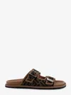 Fendi Men Feel Jacquard Ff Fabric Sandals In Multi