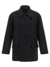 Fendi Felt Wool Coat Coats And Trench Coats Gray In Black
