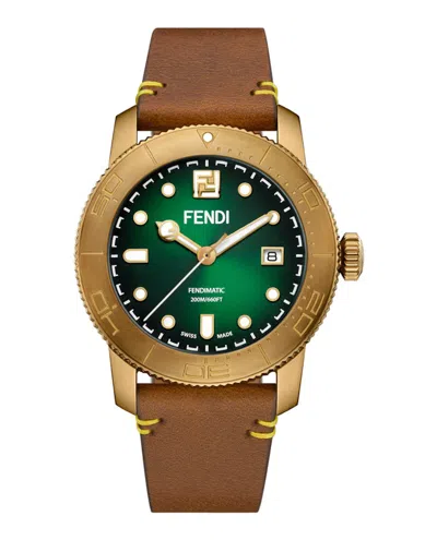 Pre-owned Fendi Men's  Aqua Automatic Diver F131020201 Watch In Stainless Steel/aluminum
