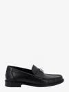 Fendi Logo-plaque Leather Loafers In Black