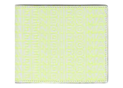 Pre-owned Fendi Men's  By Marc Jacobs  Roma Bifold Wallet Twotone Leather Compact Bifold Wallet