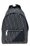 Fendi Small Leather Diagonal Insert Backpack In Blue