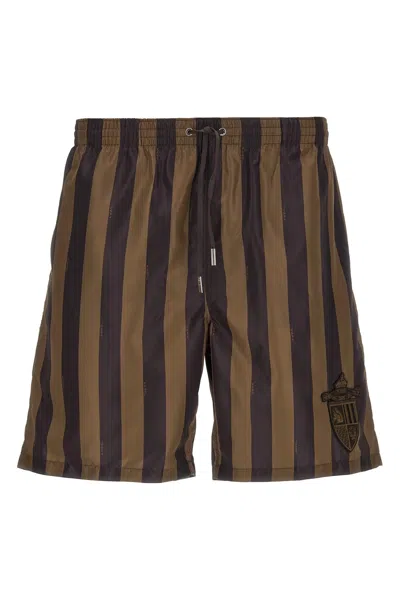 Fendi Printed Polyester Swimming Shorts In Multi