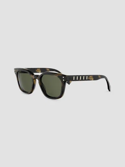 Fendi Men's  Five Sisters 51mm Square Sunglasses In Brown Green