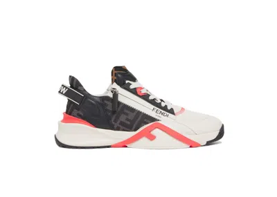 Pre-owned Fendi Men's  Flow New Year Lunar Black Orange Sneakers In White