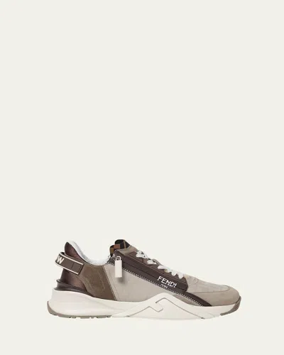 Fendi Men's  Flow Nubuck Leather Low-top Sneakers