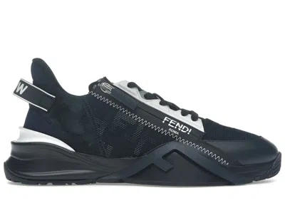 Pre-owned Fendi Men's  Flow Slip On Navy Sneakers In Blue
