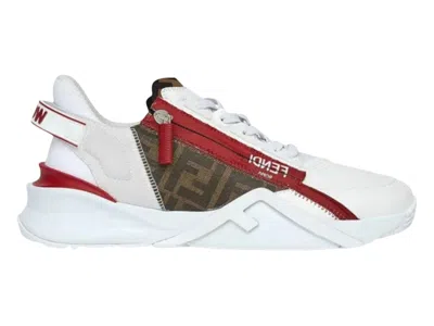 Pre-owned Fendi Men's  Flow Slip On Sneakers In White