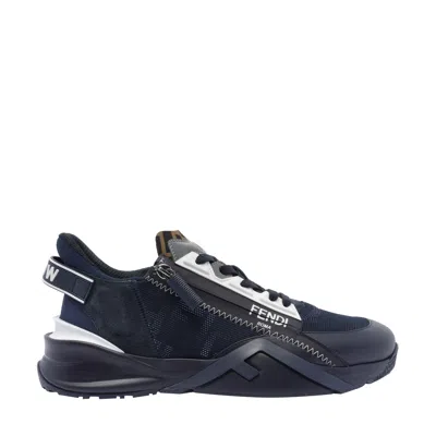 Fendi Men  Flow Sneakers In Blue